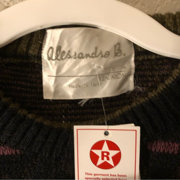 NWT vintage black patterned crew neck sweater - Picture 2 of 4